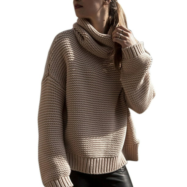 Turtleneck Warm Sweater Women Winter Pullover Knitted Thick Top Soft Cute Trendy